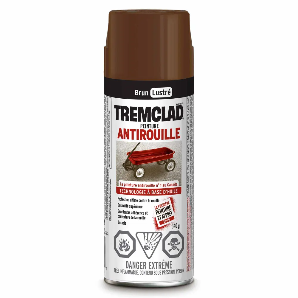 Tremclad Alkyd Rust Spray Paint Gloss Chocolate, 340 g