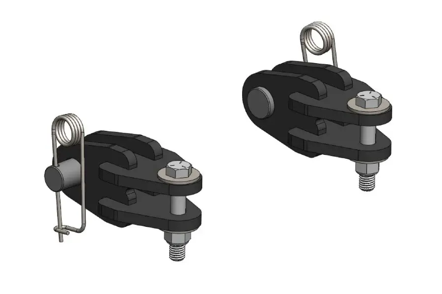 LOD Offroad Offroad NO Tow Bar Frame Tie- Brackets Charcoal Powder Coated