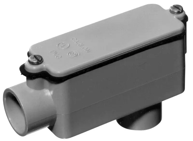 Carlon E986K-CAR Conduit Body, 2-1/2 Hub, 14-7/8 OAL, PVC, Charcoal