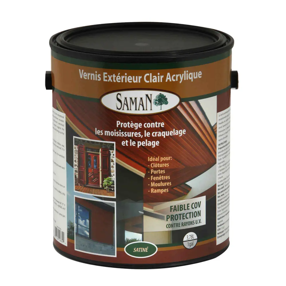 Exterior Acrylic Wood Varnish Satin Distinct, 3.78 L