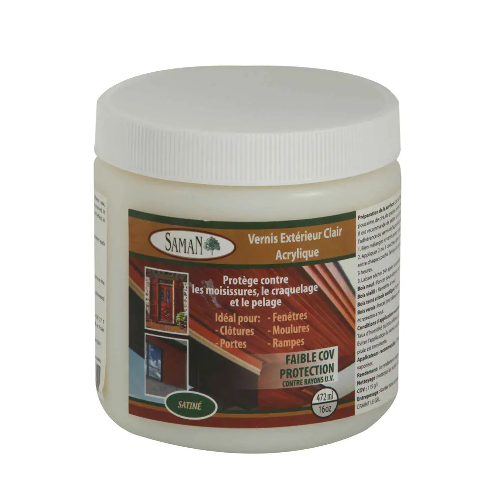 Pressure Washer Satin Clear Plexiglass Exterior Varnish, 472 ml