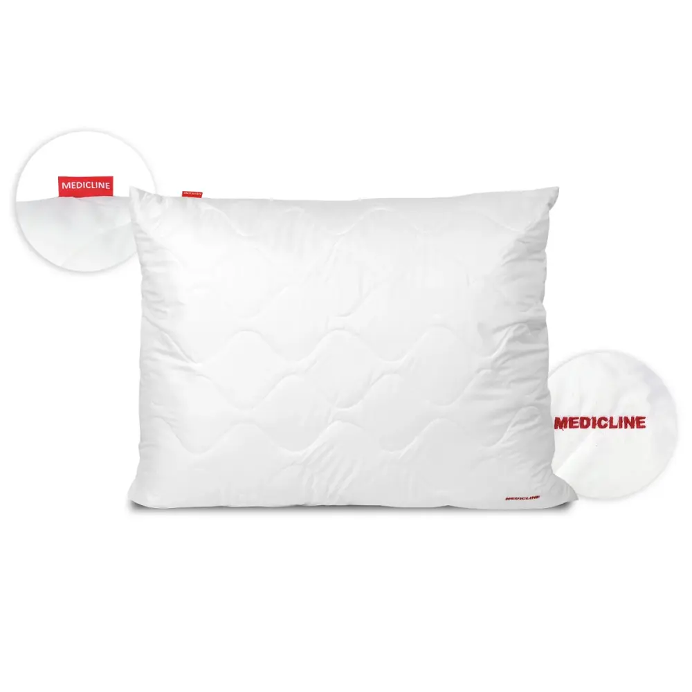 Medicline Pillow 80x80cm Microfibre Cover White 60-80 g/m2 Silicone Filling Gentle on allergies Washable 31.5x31.5 inch