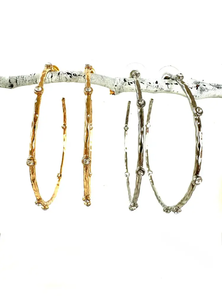 CV Designs Sizable CZ Studded Hoops (Model SPX7000)