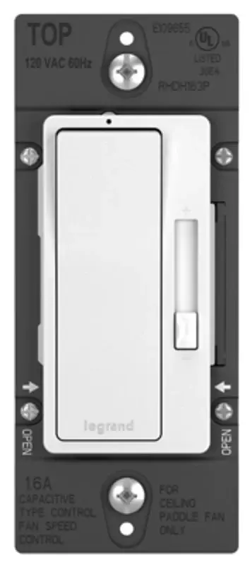 Legrand Radiant Series RHDH163PTCCCV6 Fan Speed Control De-Hummer, 1-Pole, 1.6 , 120 V