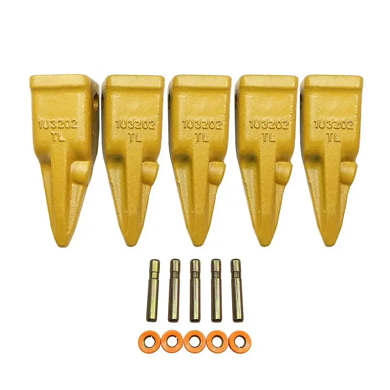 5 Pieces J200 Bucket Tooth Teeth 1U-3202 Pins 8E-6208 Retainers 8E-6209 Caterpillar CAT Engine Motor Grader Loader