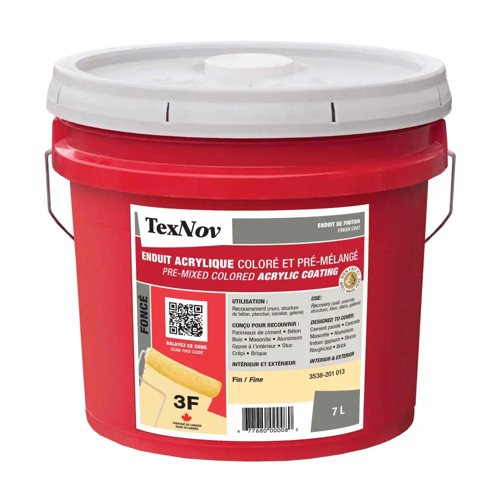 3F Fine Texture Pre-Mixed Dark Colored Acrylic Finish Coat, 7 L