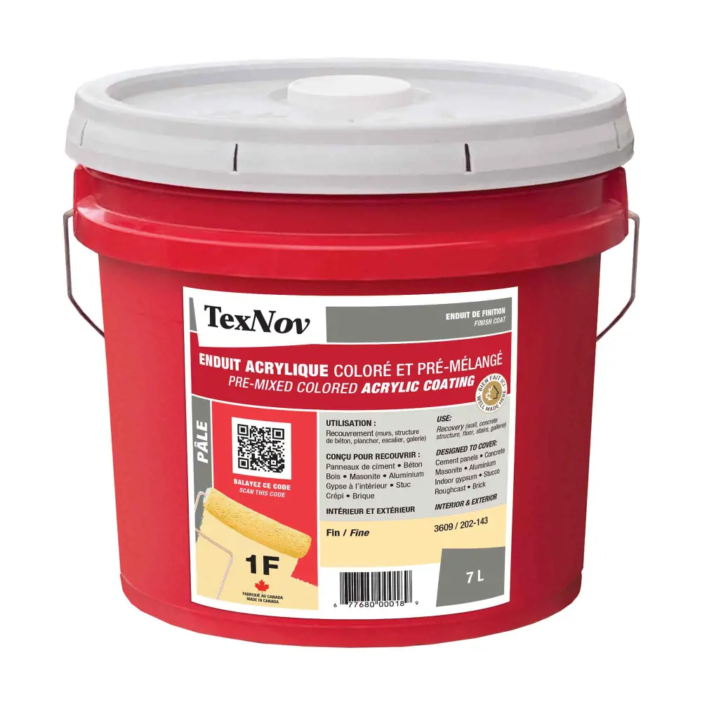 1F Fine Texture Pre-Mixed Pale Colored Acrylic Finish Coat, 7 L