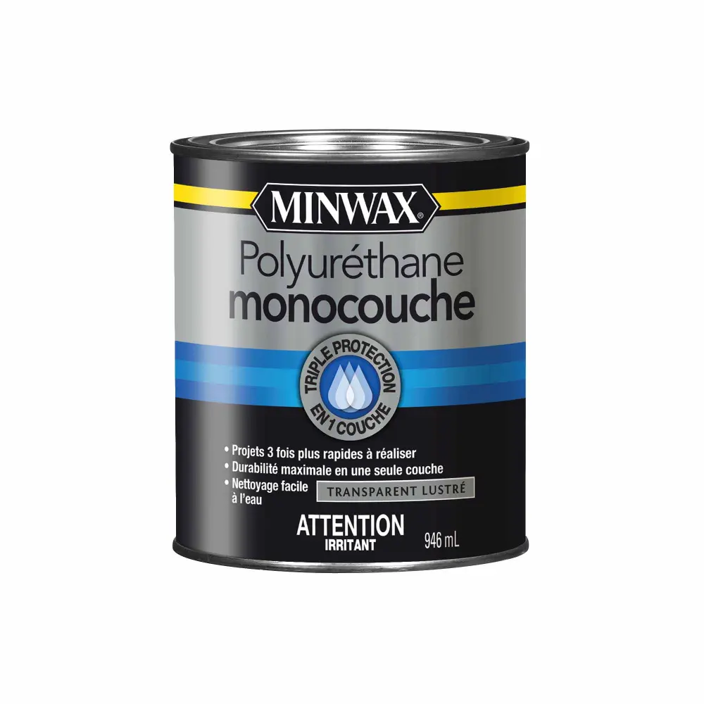 Minwax One Coat Polyurethane Gloss Glass-like, 946 ml