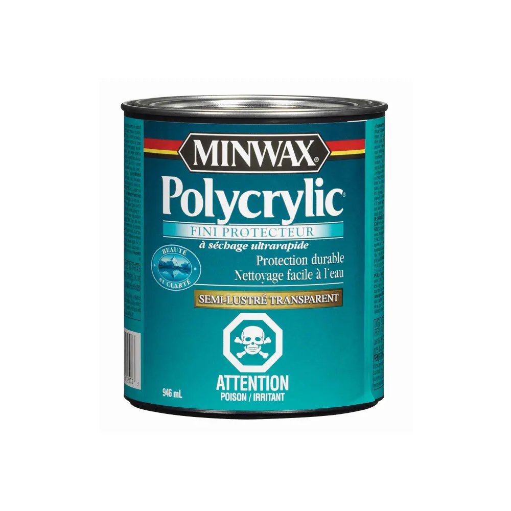 Minwax Polycrylic Protective Finish Semi-Gloss Crystal, 946 ml