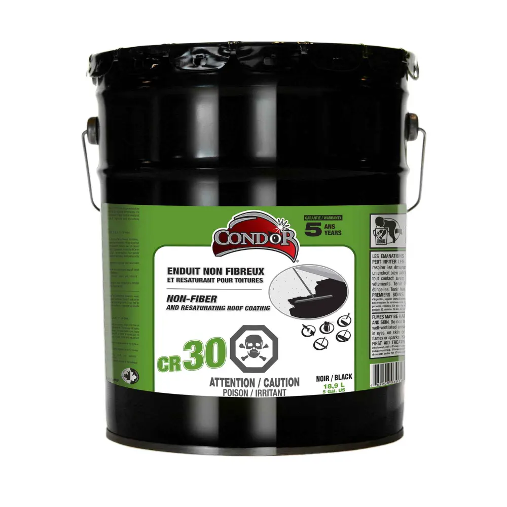 Non-Fibrous Resaturating CR 30 Roof Coating, 18.9 L