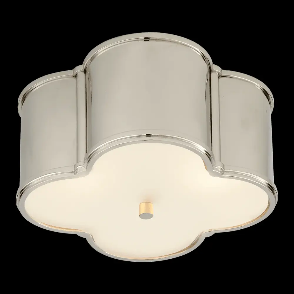 Basil Small Flush Mount - Smooth Nickel Frosted Glass