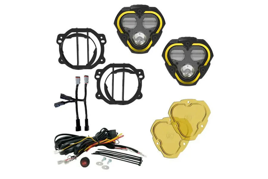 2007-26 Jeep Wrangler JL/JK/Gladiator JT KC HiLiTES Flex Era 3 Dual Mode SAE Fog Lights, 2 Airy Master Kit