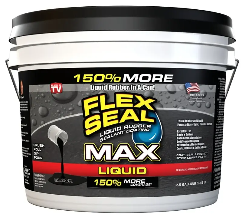Flex Seal LFSMAXBLK02 Rubberized Coating, Charcoal, 2.5 gal, Can