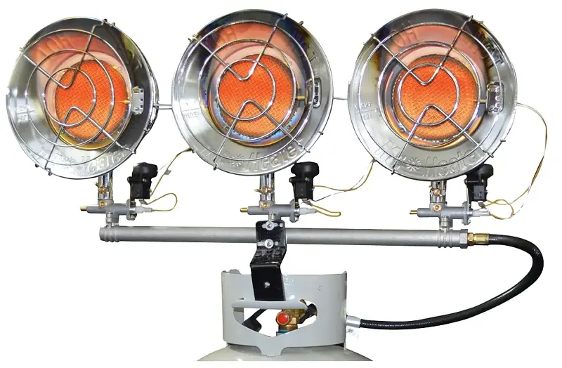 Mr. Heater F242915/F273900 Tripartite Tank Top Heater, 20 lb Fuel Tank, Propane, 10000 to 45000 Btu, Silver