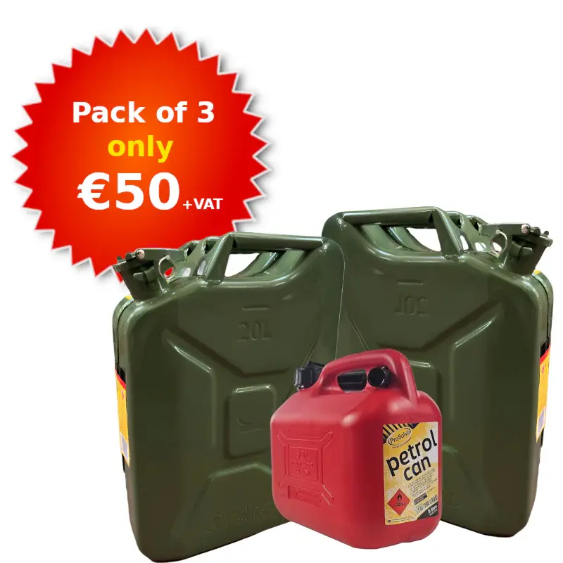 Pack 3 Jerry Cans (2 x 20 Litre and 1 x 5 Litre)