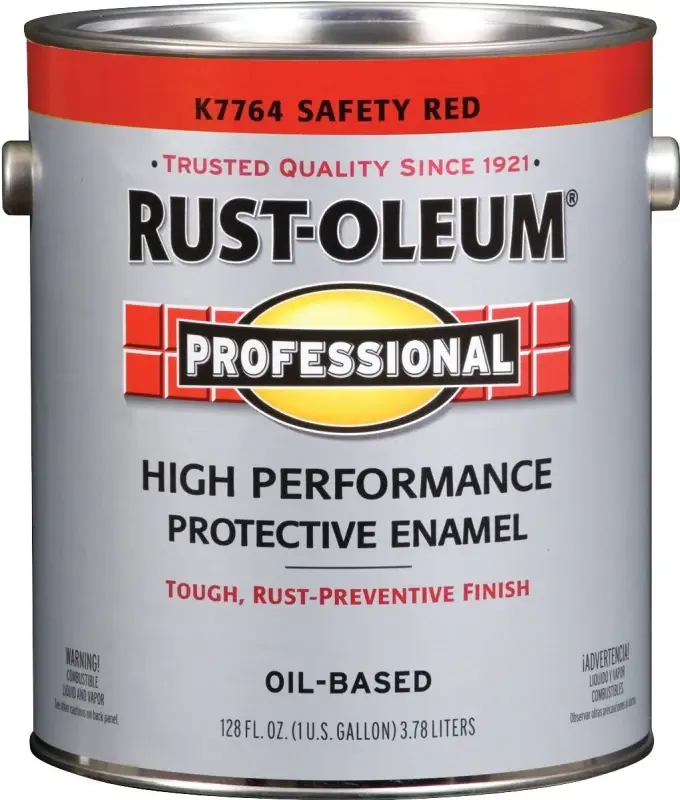 RUST-OLEUM PROFESSIONAL K7764402 Enamel, Gloss, Safety Cherry, 1 gal Can