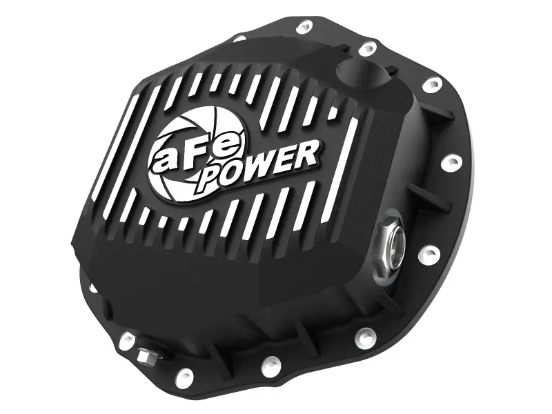 aFe 2020 Chevrolet Silverado 2500 HD Rear Differential Cover Black ; Pro Series w Machined Fins