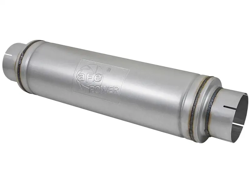 aFe ATLAS Aluminized Steel Muffler 5in Center Center 24in L x 7in Diameter Round Body