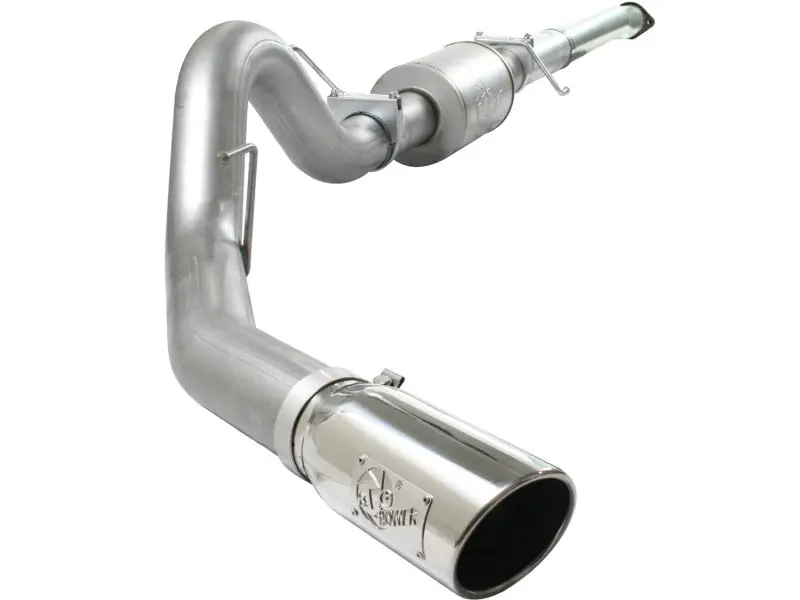 aFe Atlas Exhaust 4in Aluminized Cat Back w 304 SS Polished Tip 11 13 Ford F 150 EcoBoost V6 3.5L