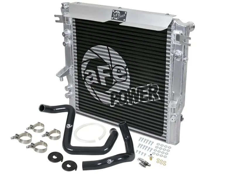 aFe BladeRunner GT Series Bar and Plate Radiator w Black Hoses 12 18 Jeep Wrangler (JK) V6 3.6L