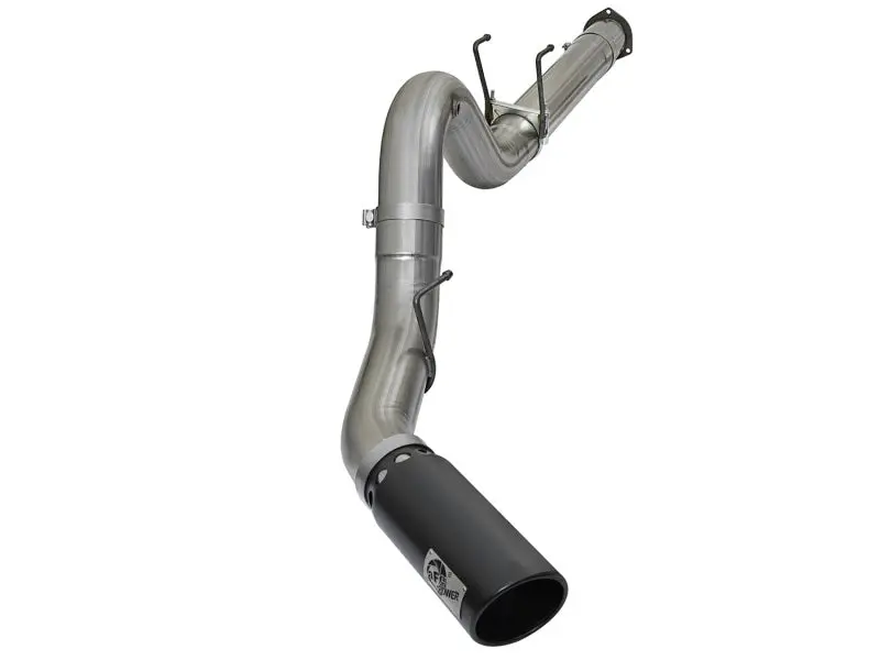 aFe Large Bore HD 5in DPF Back 409 SS Exhaust System w Black Tip 2017 Ford Diesel Trucks V8 6.7L(td)