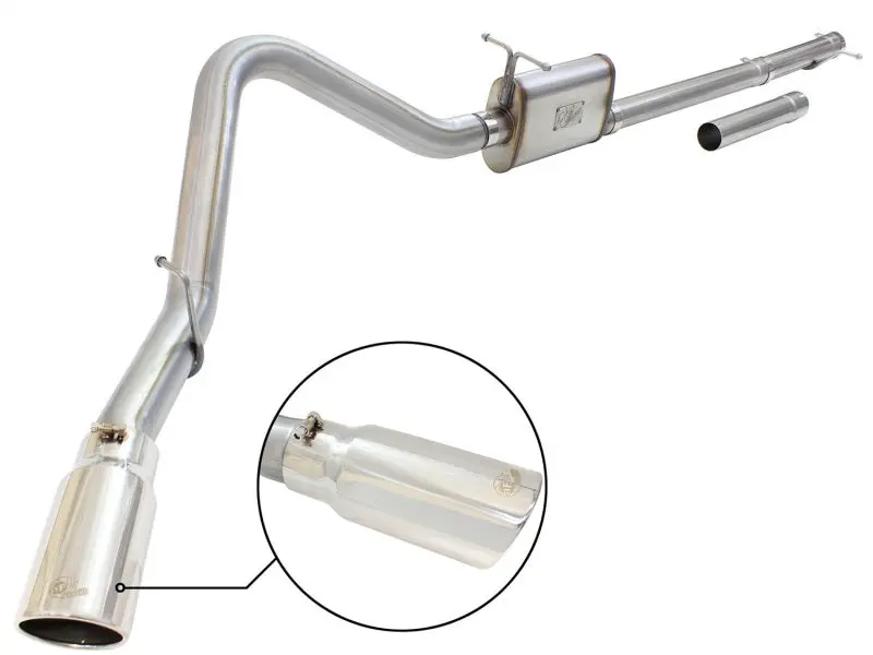 aFe MACHForce XP Exhaust 3in 3.5in SS Single Side Ext CB w Polish Tip 99 04 Ford F 250 V8 5.4L 6.8L