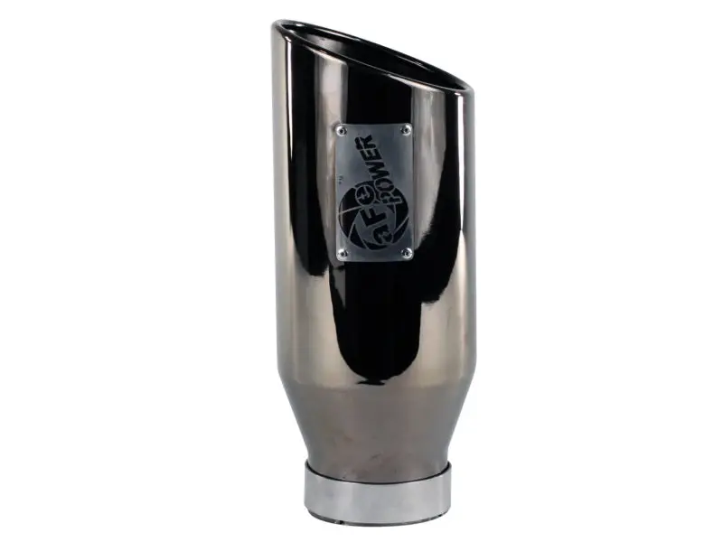 aFe MACHForce XP Exhausts Tips SS 304 EXH Tip 4In x 6Out x 15L Bolt On (blk chrome)