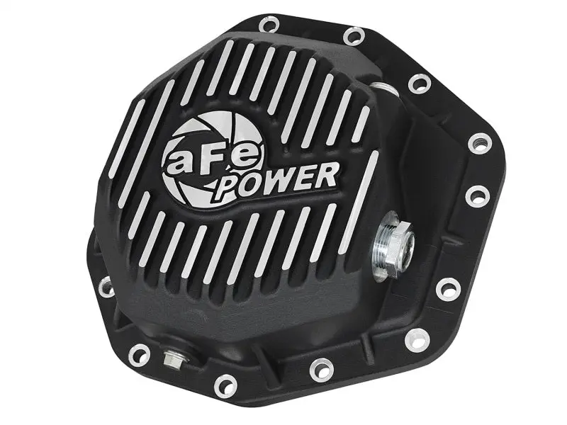 aFe Power Pro Ser Rear Diff Cover Black w Mach Fins 2017 Ford Diesel Trucks V8 6.7L(td) Dana M275 14