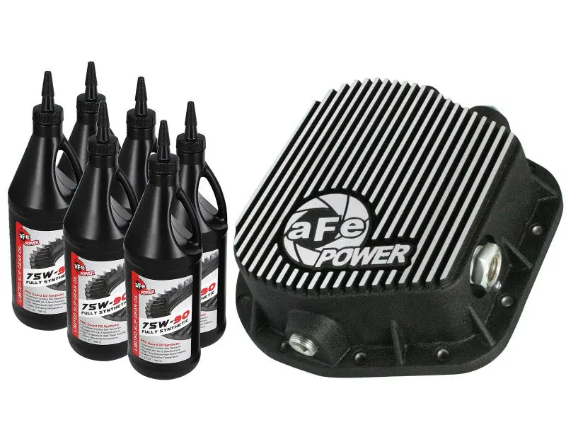 aFe Power Rear Diff Cover (Machined) 12 Bolt 9.75in 97 16 Ford F 150 w Gear Oil 4 QT