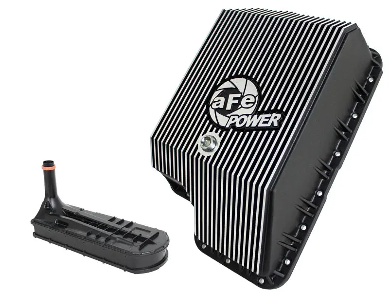 afe Transmission Pan (Black); Ford Diesel Trucks 03 10 V8 6.0 6.4L (td)