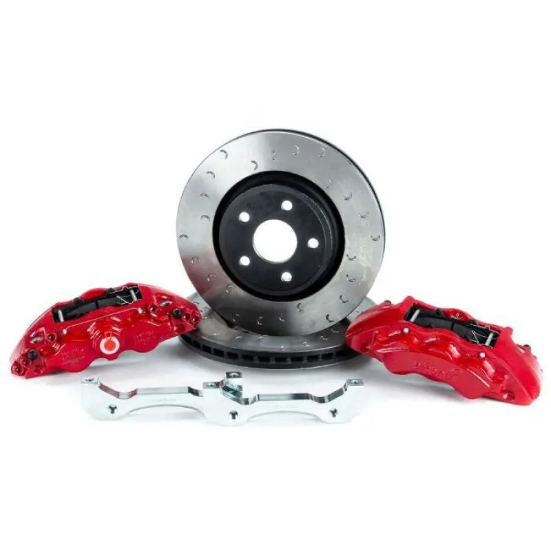 Alcon 2018+ Jeep JL 350x32mm Rotors 6 Piston Red Calipers Front Brake Upgrade Kit