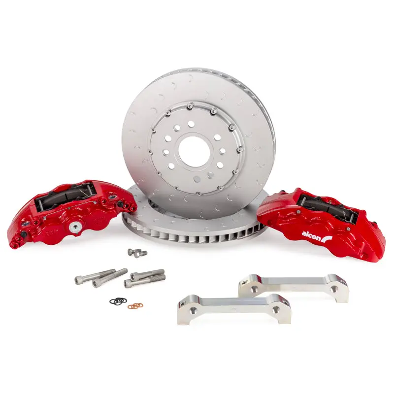 Alcon 2021+ RAM TRX 376x42mm Rotors 6 Piston Calipers Front Brake Upgrade Kit Red