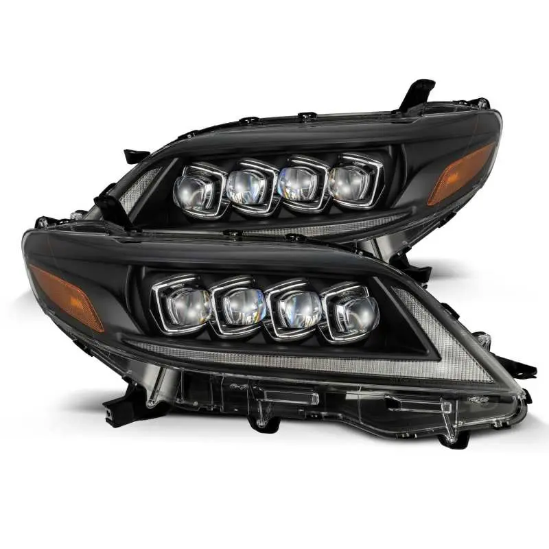 AlphaRex 2011+ Toyota Sienna NOVA LED Proj Headlights Plank Style Black w Activ Light Seq Signal DRL