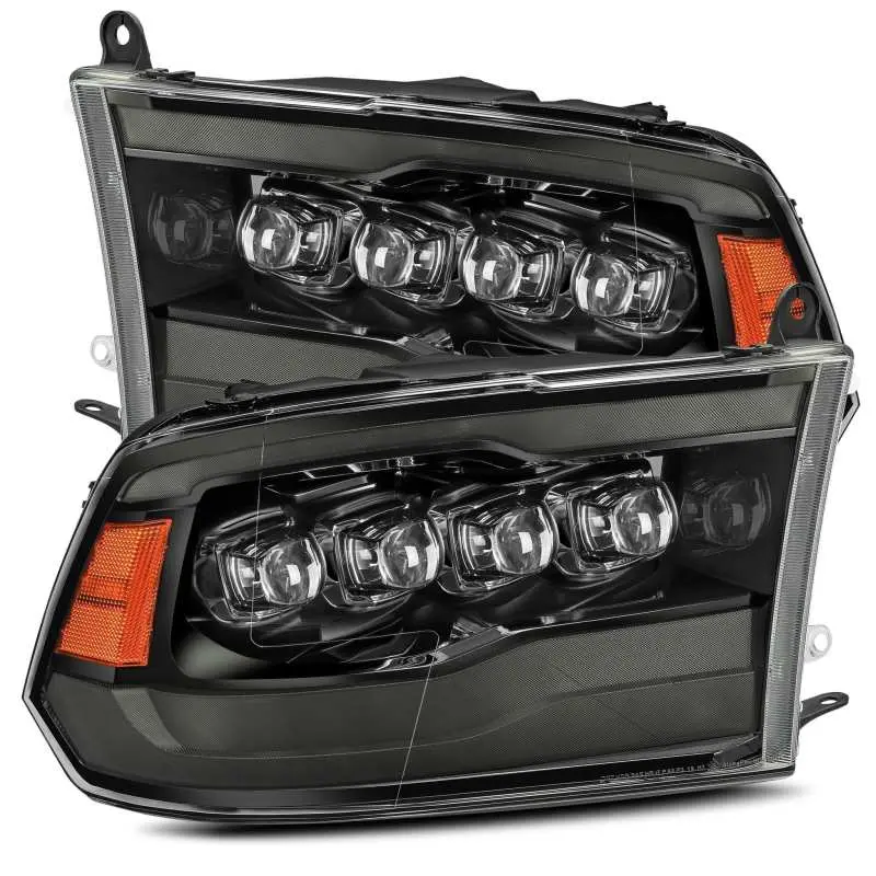 AlphaRex 09 18 Dodge Ram 1500HD NOVA LED Projector Headlights Plank Style Design Alpha Black w DRL