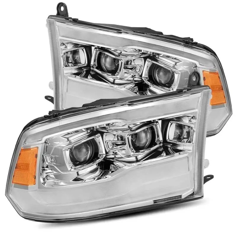 AlphaRex 09 18 Dodge Ram 1500HD PRO Series Projector Headlights Plank Style Chrome w Seq Signal DRL
