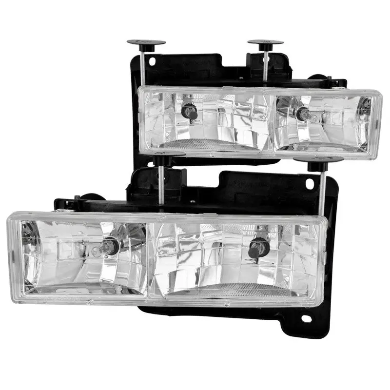 ANZO 1988 1998 Chevrolet C1500 Crystal Headlights Chrome