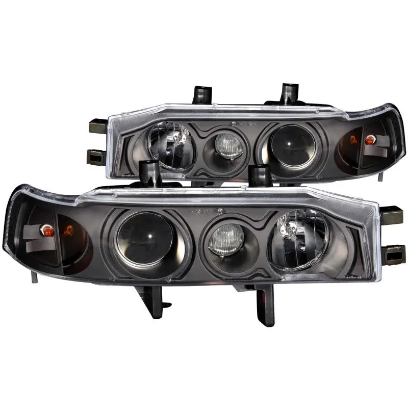 ANZO 1990 1993 Honda Accord Projector Headlights w Halo Black 1pc