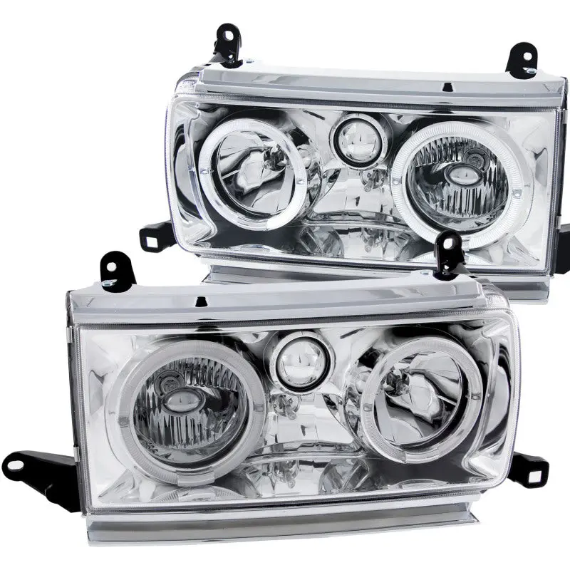 ANZO 1991 1994 Toyota Land Cruiser Crystal Headlights w Halo Chrome