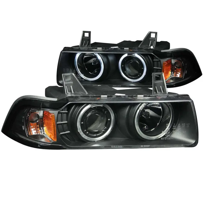 ANZO 1992 1998 BMW 3 Series E36 Projector Headlights w Halo Black (CCFL) G2