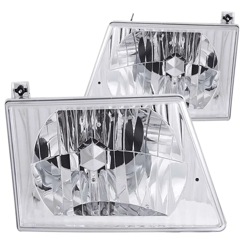 ANZO 1992 2006 Ford Econoline Crystal Headlights Chrome