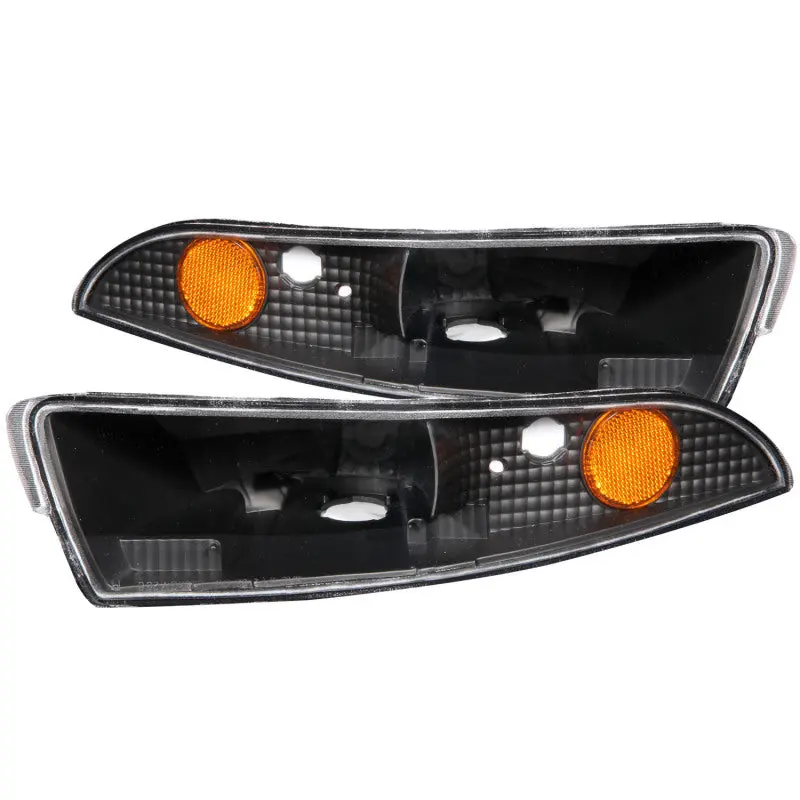 ANZO 1993 2002 Chevrolet Camaro Euro Parking Lights Black w Amber Reflector
