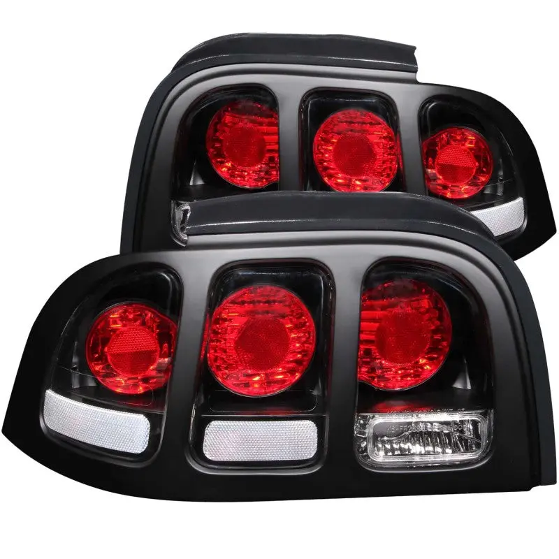 ANZO 1994 1998 Ford Mustang Taillights Black