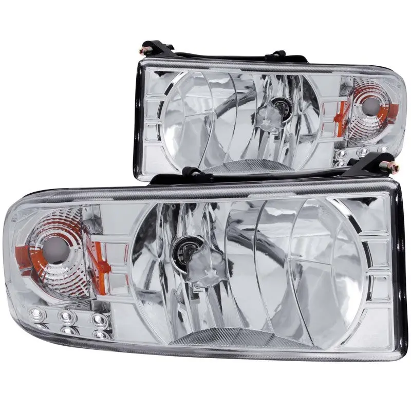 ANZO 1994 2001 Dodge Ram Crystal Headlights Chrome w LED