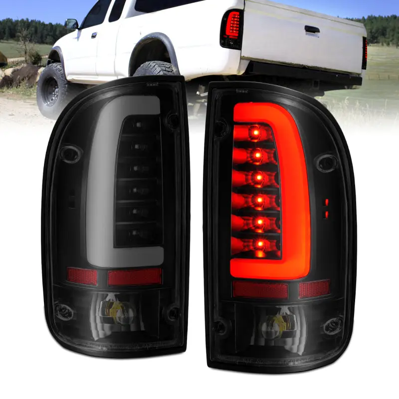 ANZO 1995 2000 Toyota Tacoma LED Taillights Black Housing Smoke Lens (Pair)