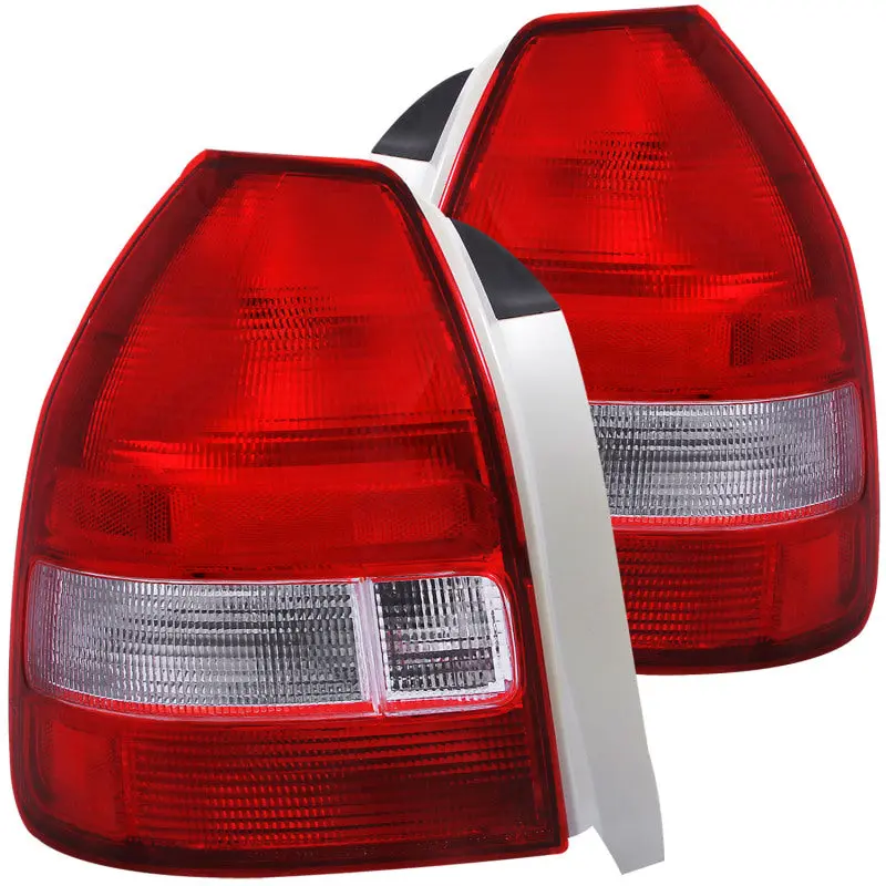 ANZO 1996 2000 Honda Civic Taillights Red Clear