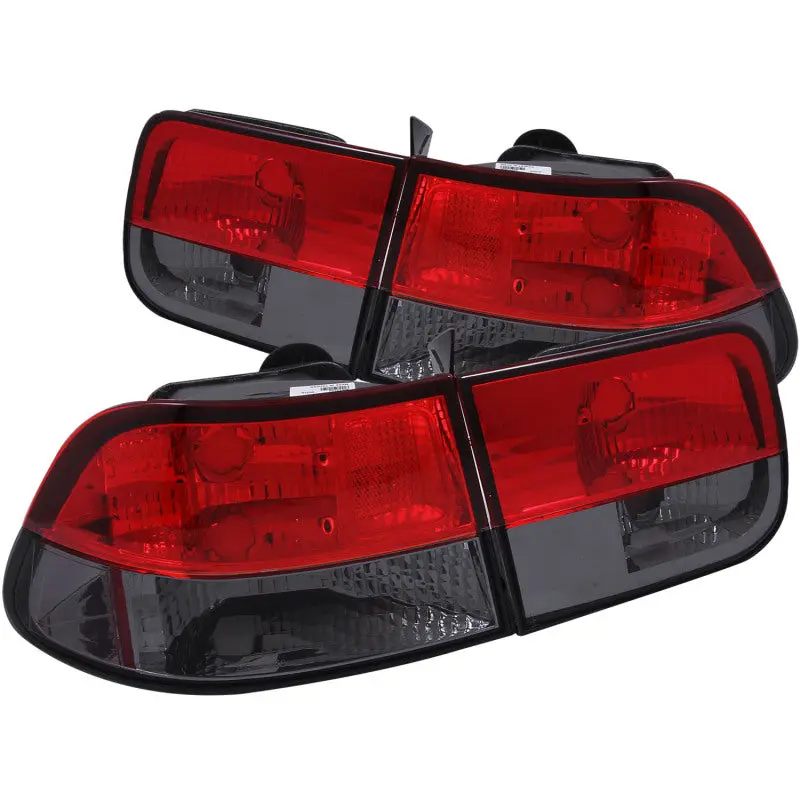 ANZO 1996 2000 Honda Civic Taillights Red Smoke