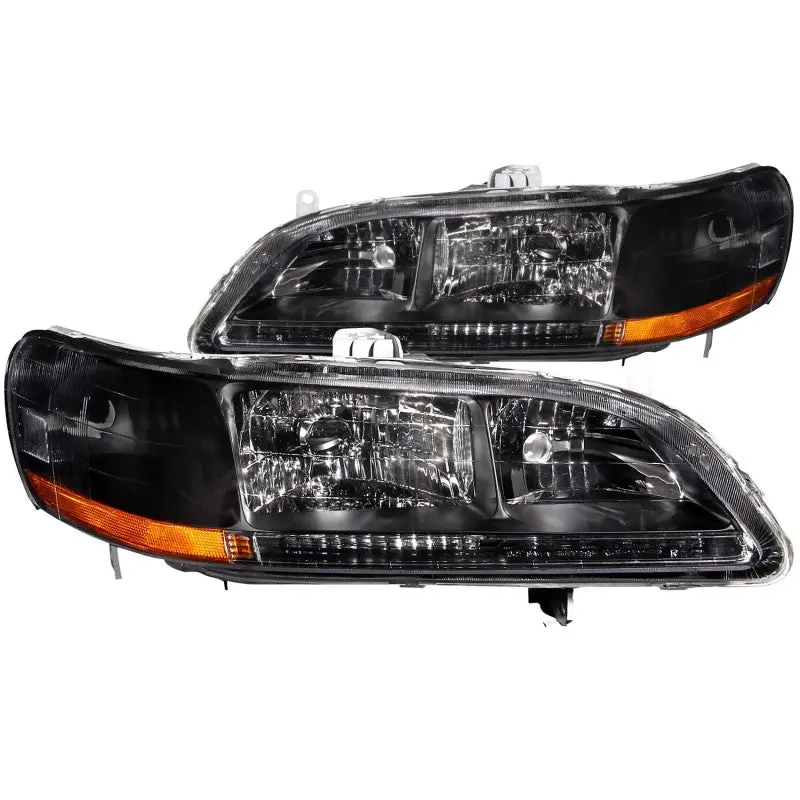 ANZO 1998 2002 Honda Accord Crystal Headlights Black