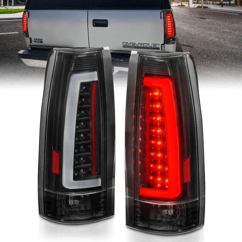 ANZO 1999 2000 Cadillac Escalade LED Taillights Black Housing Clear Lens Pair