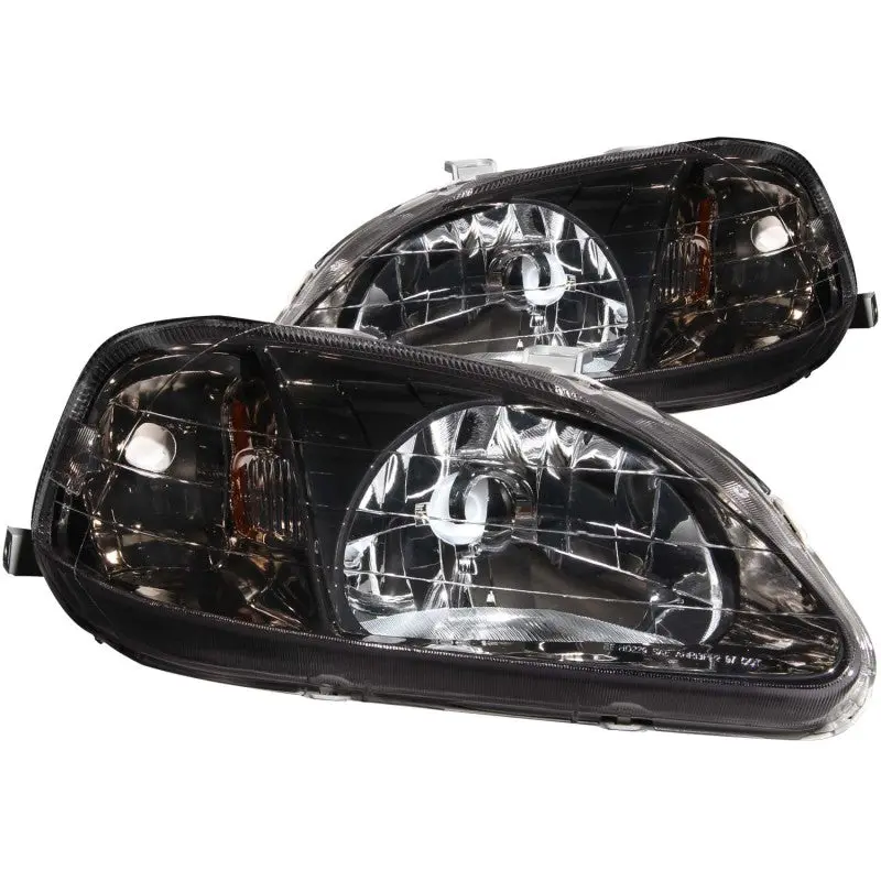 ANZO 1999 2000 Honda Civic Crystal Headlights Gun Metal Gray