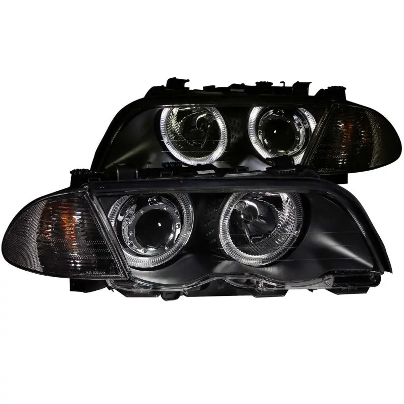 ANZO 1999 2001 BMW 3 Series E46 Projector Headlights w Halo Black (CCFL)